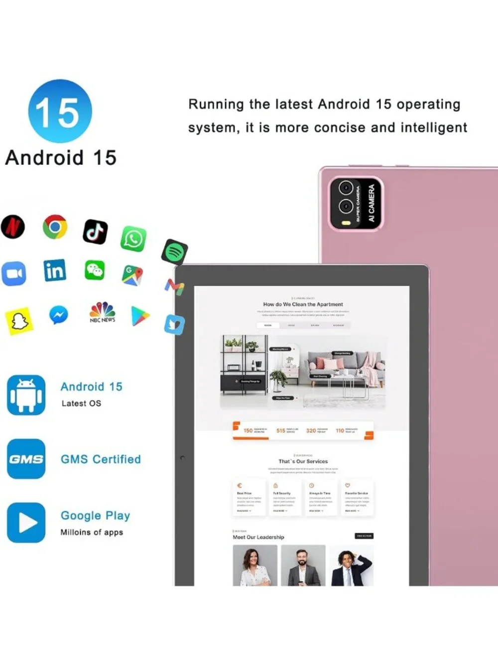 10-Inch Android Tablet, 12GB RAM, 64GB Storage, Dual Camera, 6000mAh Battery
